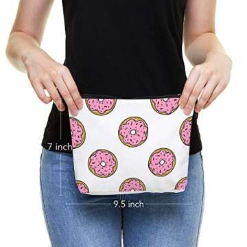 IHopes+ Funny Makeup Cosmetic Bag Zipper Pouch | Cute Might Be Snacks Cosmetic Travel Bag Toiletry Make-Up Case Multifunction Pouch Gifts for Women Girls