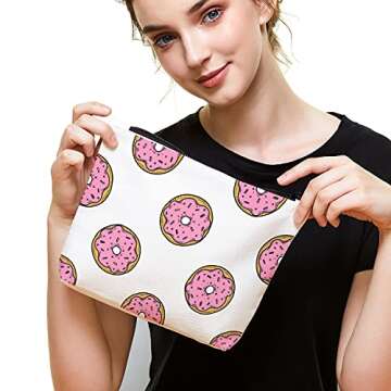 IHopes+ Funny Makeup Cosmetic Bag Zipper Pouch | Cute Might Be Snacks Cosmetic Travel Bag Toiletry Make-Up Case Multifunction Pouch Gifts for Women Girls