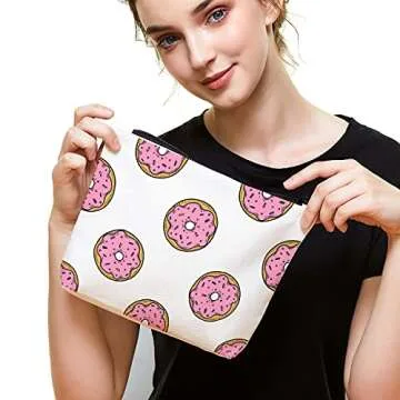 IHopes+ Funny Makeup Cosmetic Bag Zipper Pouch | Cute Might Be Snacks Cosmetic Travel Bag Toiletry Make-Up Case Multifunction Pouch Gifts for Women Girls