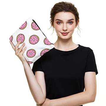 IHopes+ Funny Makeup Cosmetic Bag Zipper Pouch | Cute Might Be Snacks Cosmetic Travel Bag Toiletry Make-Up Case Multifunction Pouch Gifts for Women Girls