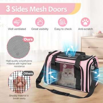 Discala Airline Approved Cat Dog Carrier for Travel