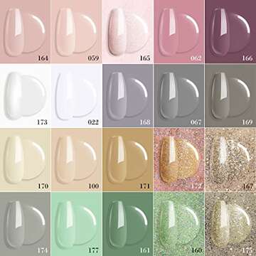 20 Colors Dip Powder Nail Kit Starter, AZUREBEAUTY Nude Sparkle Glitter Dipping Powder System Essent...