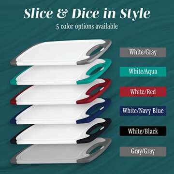 HOMWE Cutting Boards for Kitchen - Chopping Board 3-Pack w/Different Sizes and Non Slip Handles - Reversible, Large Cutting Board Set - Unique Gifts for Cooks Who Have Everything - Black