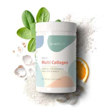 BeautyLux Multi Collagen - Easy-to-mix nutritional supplement with 5 collagen types including hydrol...