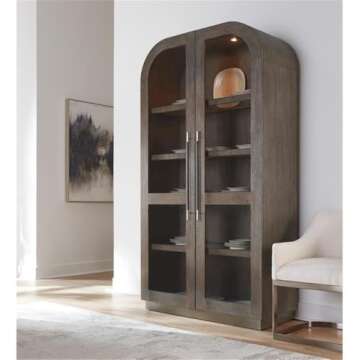 Hooker Furniture Modern Mood Wood-Framed Display Cabinet in Brown