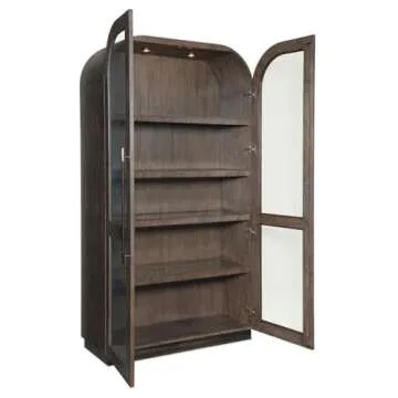 Hooker Furniture Modern Mood Wood-Framed Display Cabinet in Brown
