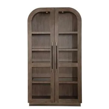 Hooker Furniture Modern Mood Wood-Framed Display Cabinet in Brown