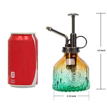 Ebristar Glass Vintage Plant Spritzer Spray Bottle, Succulent Watering Bottle with Top Pump, Small P...