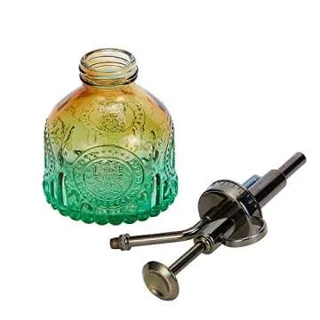 Ebristar Glass Vintage Plant Spritzer Spray Bottle, Succulent Watering Bottle with Top Pump, Small Plant Sprayer Mister Watering Can for Indoor Outdoor House Plant - Green Brown Gradient