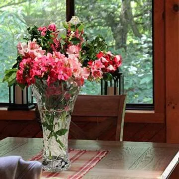 Lorren Home Trends Crystal Laurus Vase 11" Made in Italy - Elegance