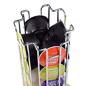 EXZACT Coffee Capsule Holder Compatible with Dolce Gusto, Not Sold or Ceated by Dolce Gusto, Rotating Coffee Pods Stands Holder (Max Capacity: 32)