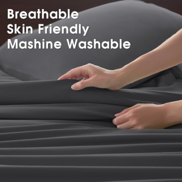 USXIBEI Queen 4 Piece Sheet Set - Breathable & Soft