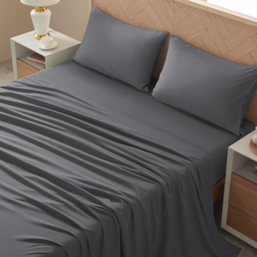 USXIBEI Queen 4 Piece Sheet Set - Breathable & Soft