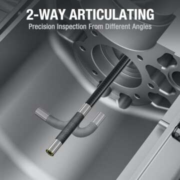 Two-Way Articulating Borescope with Light, Teslong 5-inch IPS Endoscope Inspection Camera with Artic...