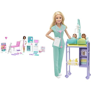 Barbie Fast Cast Clinic & Baby Doctor Playset Bundle - Fun Role Play!