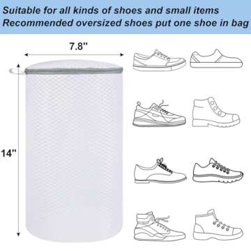 Vivifying Shoe Washing Bags - 2 Pack Honeycomb Mesh Laundry Bag for Shoes and Delicates
