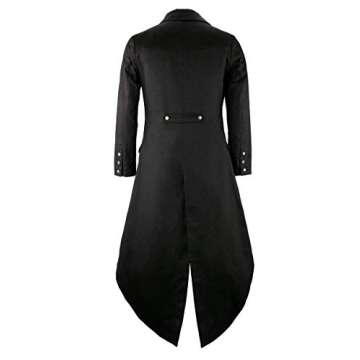 GOLDSTITCH Mens Black Vintage Tailcoat Jacket Fancy Cool Cosplay Costume Robe