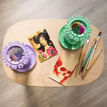 Paint Brush Cleaner Rinse Cup (All-in-One) Fine Art, Studio, Classroom | Brushes Holder & Silicone Cleaning System for Acrylic, Watercolor, and Water-Based Mediums…