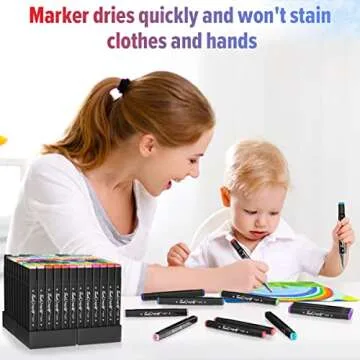 AdamStar Alcohol Markers,120 Colors Dual Tip Art Markers for Kids & Adult Coloring Sketching Drawing Markers for Artists Paint Markers Pen with Carry Case