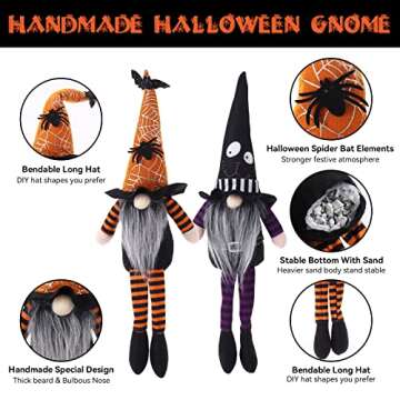 Handmade Halloween Gnomes Plush Decoration Set – 2 Pieces