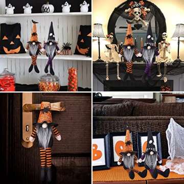 Handmade Halloween Gnomes Plush Decoration Set – 2 Pieces