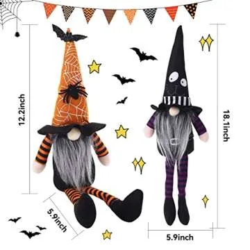 Handmade Halloween Gnomes Plush Decoration Set – 2 Pieces