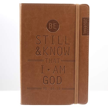 Christian Art Gifts Tan Faux Leather Journal, Be Still and Know - Psalm 46:10, Flexcover Inspiration...
