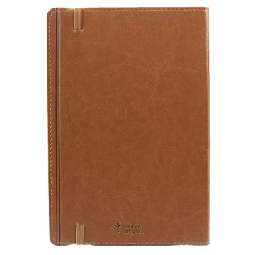Tan Faux Leather Inspirational Journal with Scripture Quotes