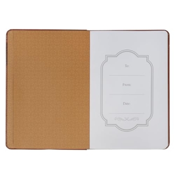 Tan Faux Leather Inspirational Journal with Scripture Quotes