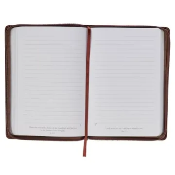 Tan Faux Leather Inspirational Journal with Scripture Quotes