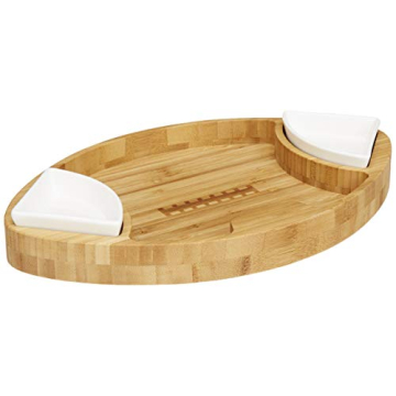 Prairie Football Shaped Bamboo Tray for Game Day