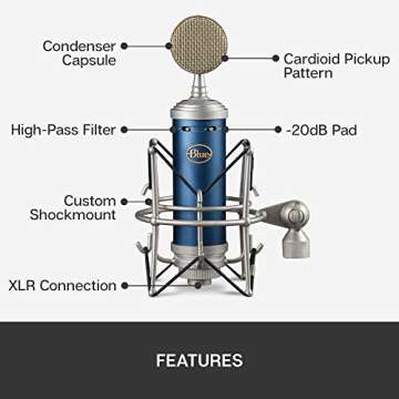 Blue Microphone Bluebird SL XLRCardioid Condenser Microphone for Recording, Streaming, Podcasting, Gaming, Mic with Large Diaphragm Cardioid Capsule, Shockmount and Protective Case
