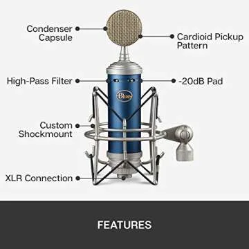 Blue Microphone Bluebird SL XLRCardioid Condenser Microphone for Recording, Streaming, Podcasting, Gaming, Mic with Large Diaphragm Cardioid Capsule, Shockmount and Protective Case