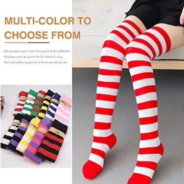 Elegant Striped Over Knee High Stockings for All Occasions