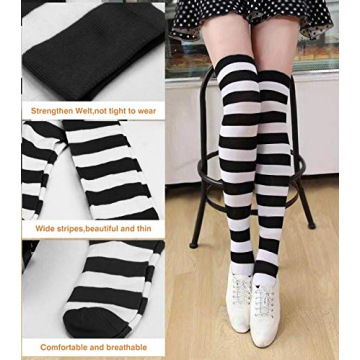 Elegant Striped Over Knee High Stockings for All Occasions