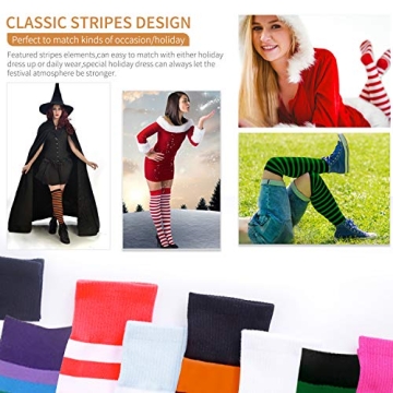 Elegant Striped Over Knee High Stockings for All Occasions