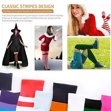 Elegant Striped Over Knee High Stockings for All Occasions