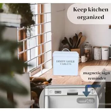 Farmhouse Metal Dishwasher Pods Container for Organization