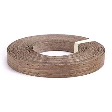 Skelang Walnut Wood Veneer Edge Banding Preglued Iron-on with Hot Melt Adhesive Edgebanding Flexible Wood Tape (3/4"×50')