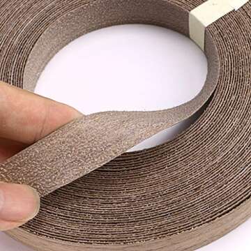 Skelang Walnut Wood Veneer Edge Banding Preglued Iron-on with Hot Melt Adhesive Edgebanding Flexible Wood Tape (3/4"×50')