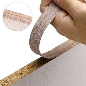 Skelang Walnut Wood Veneer Edge Banding Preglued Iron-on with Hot Melt Adhesive Edgebanding Flexible Wood Tape (3/4"×50')