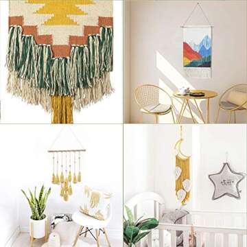 POZEAN Macrame Cord 3mm, 3 mm Macrame Cord – 220 Yards (About 200m), 100% Natural Cotton Macrame Yarn for Wall Hanging, Plant Hangers, DIY Crafts Knitting, Christmas Wedding Decorative (Pink)