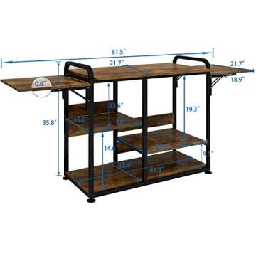 PUNCIA Large 3 Tier DIY Heat Transfer Press Machine Stands Heavy Duty Workbench with Folding Working...
