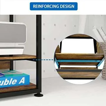 PUNCIA Large 3 Tier DIY Heat Transfer Press Machine Stands Heavy Duty Workbench with Folding Working Table for Sublimation Transfer Machine Metal Shelf Storage Organization