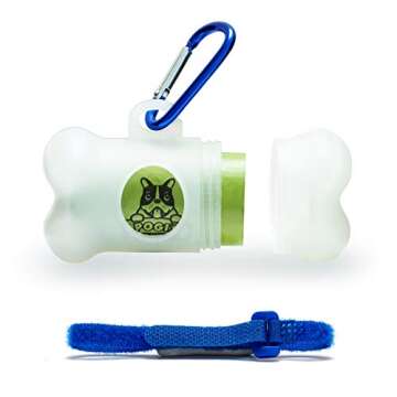 Pogi's Dog Poop Bag Dispenser with Metal Carabiner Clip - Includes 15 Pogi's Poop Bags for Dogs