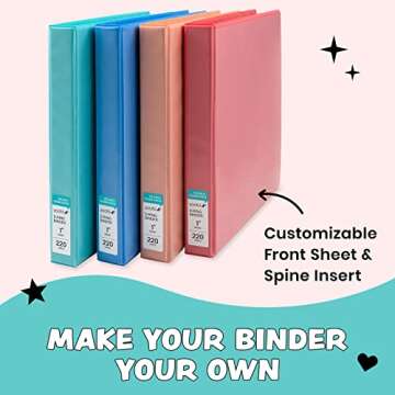 Yoobi 1 Inch Cute Binder Set - Organize with Style