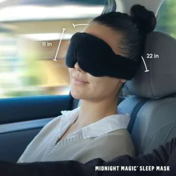 Cabeau Midnight Magic Sleep Mask – Adjust Padded Nose Strip to Block or Blackout Light - for Home and Travel - Soft Plush Fabric – Eye Liners Keep Fabric Away from Eyelids - Memory Foam Earplugs