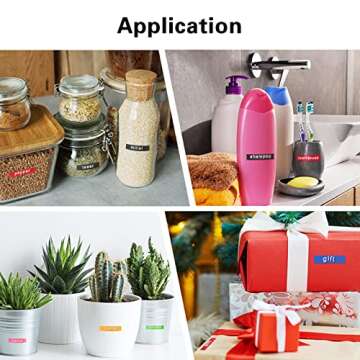 Absonic 10-Pack Self-Adhesive 3D Plastic Embossing Label Tape 9mm 3/8" Compatible for 3D Label Tape Organizer Xpress Pro Label Maker, Black/Fluorescent Pink/Lake Blue/Lake Green/Pink/Yellow