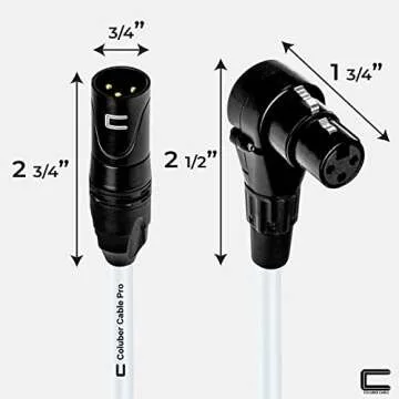 Balanced XLR Cable Male to Right Angle Female 75 Feet White