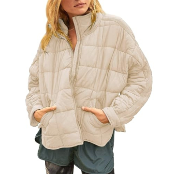 Huaqiao Women's Stylish Lightweight Puffer Jacket